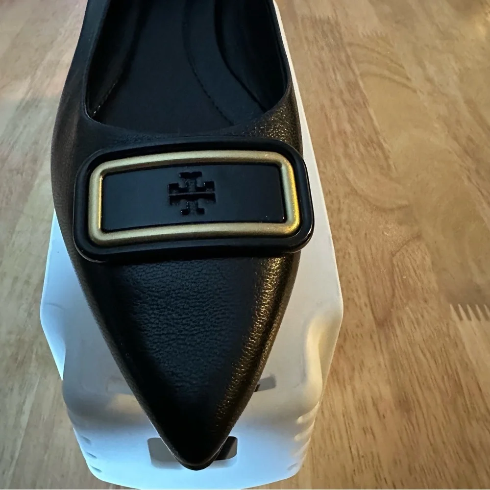 Tory Burch Georgia Pointed Toe Flat Black Shoes